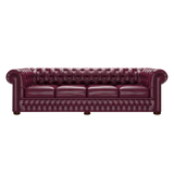 Classic 4 Sits Chesterfield Soffa Old English Burgundy