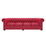 Classic 4 Sits Chesterfield Soffa Shelly Flame Red