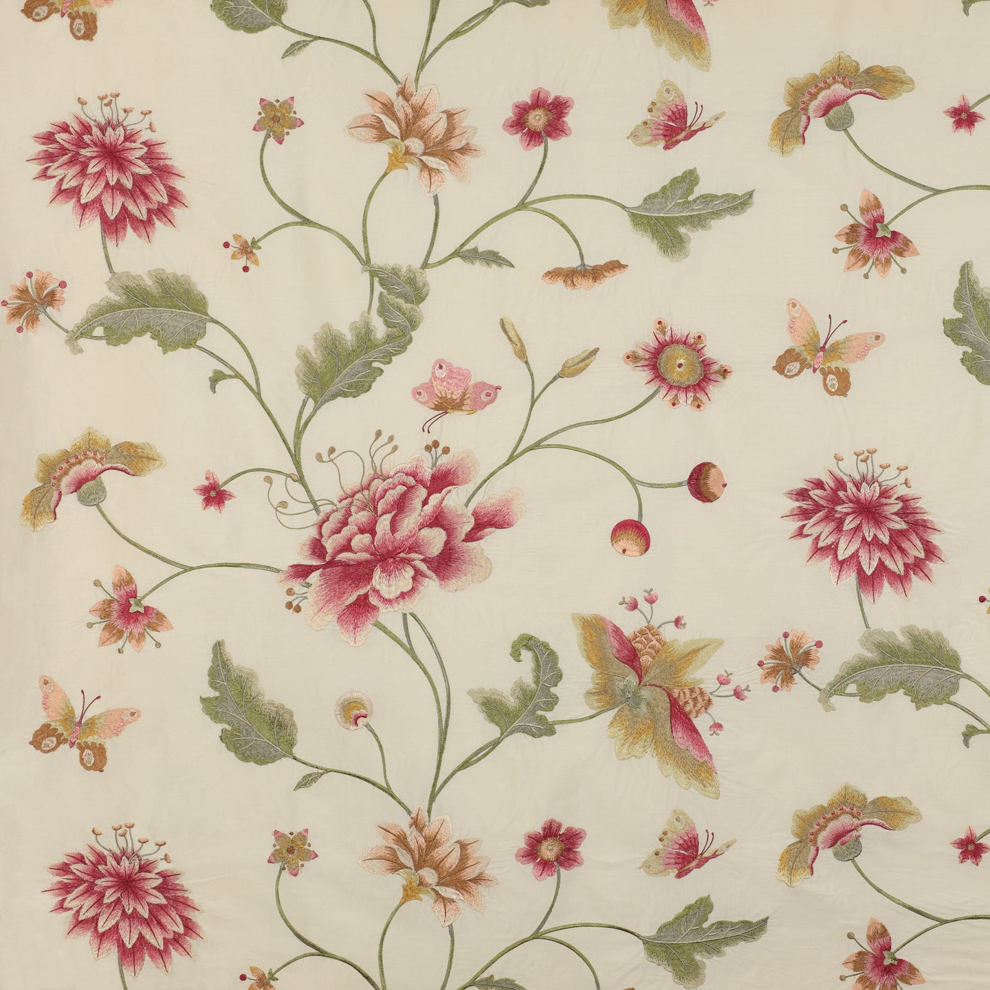 Colefax and Fowler Tyg Colbert Silk Pink Green