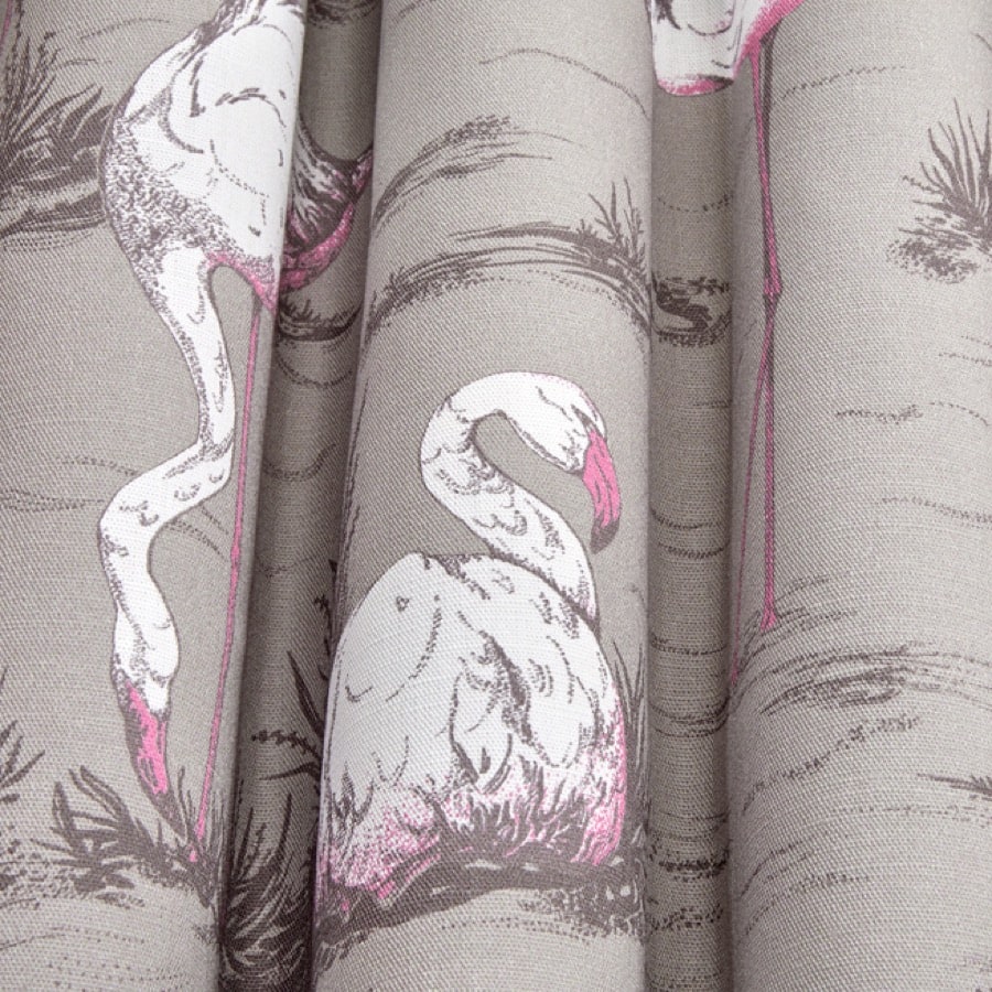 Cole and Son Tyg Flamingos White & Fuchsia On Taupe