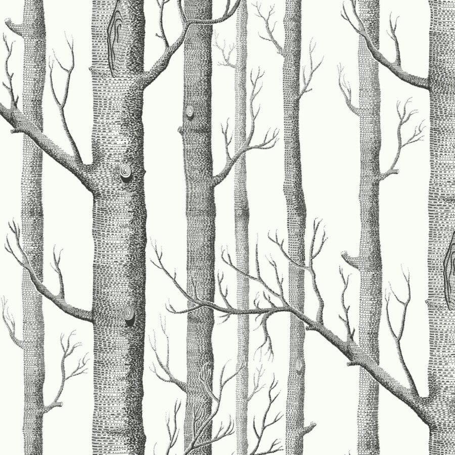 Cole and Son Tyg Woods Black On White