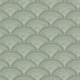 Cole and Son Tyg Feather Fan Cream On Olive Green