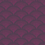 Cole and Son Tyg Feather Fan Magenta On Charcoal