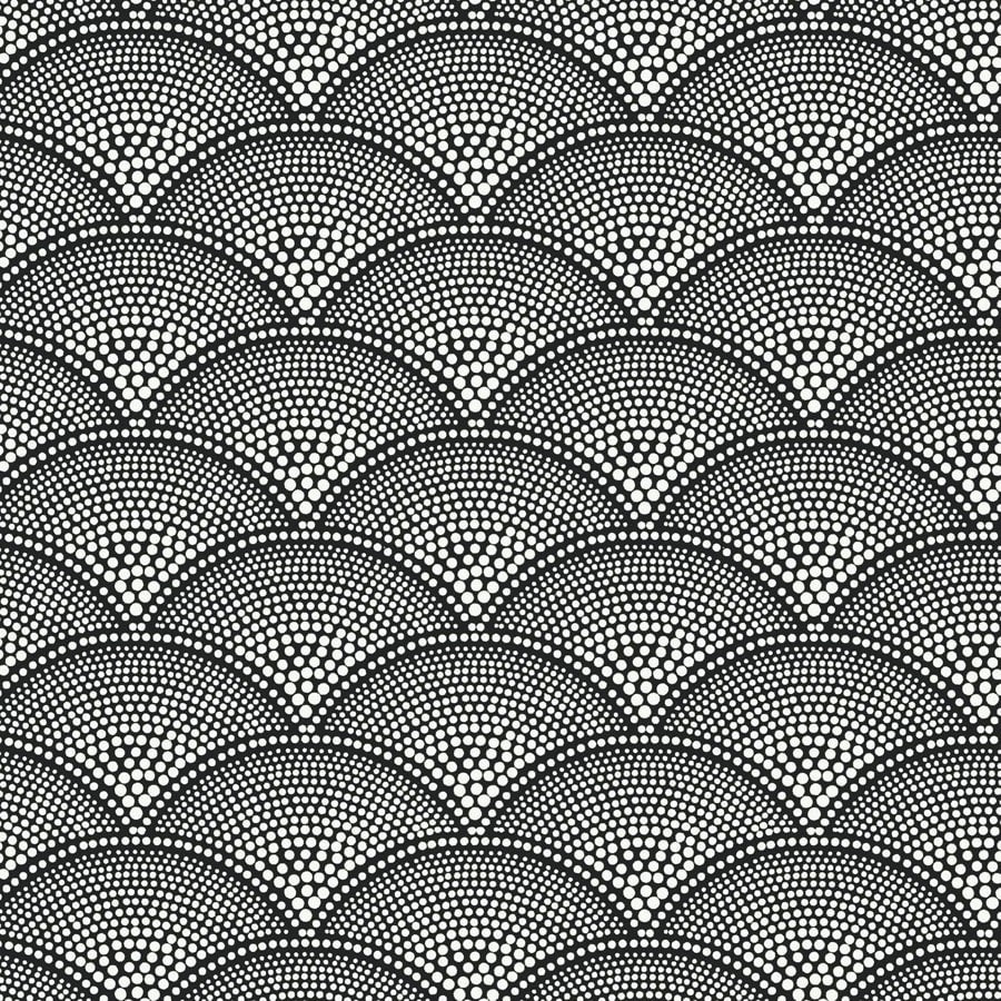 Cole and Son Tyg Feather Fan White On Black