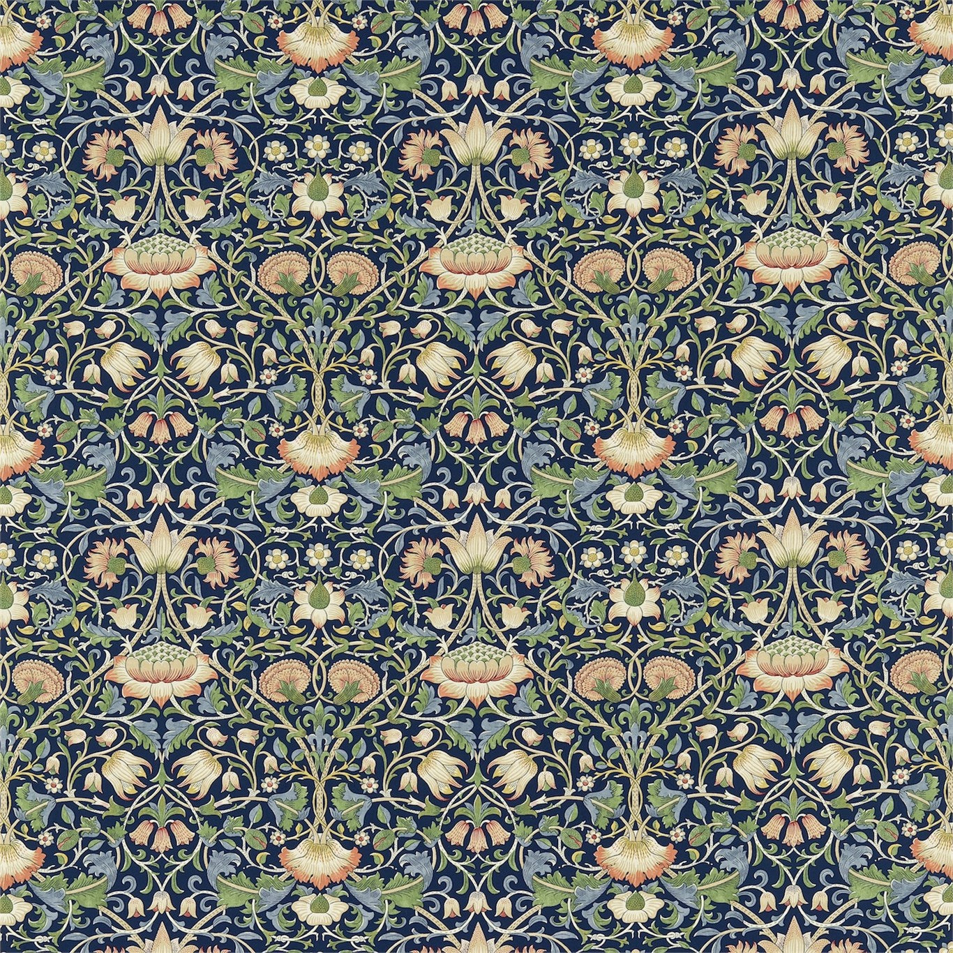 Morris and Co Tyg Lodden Indigo Mineral