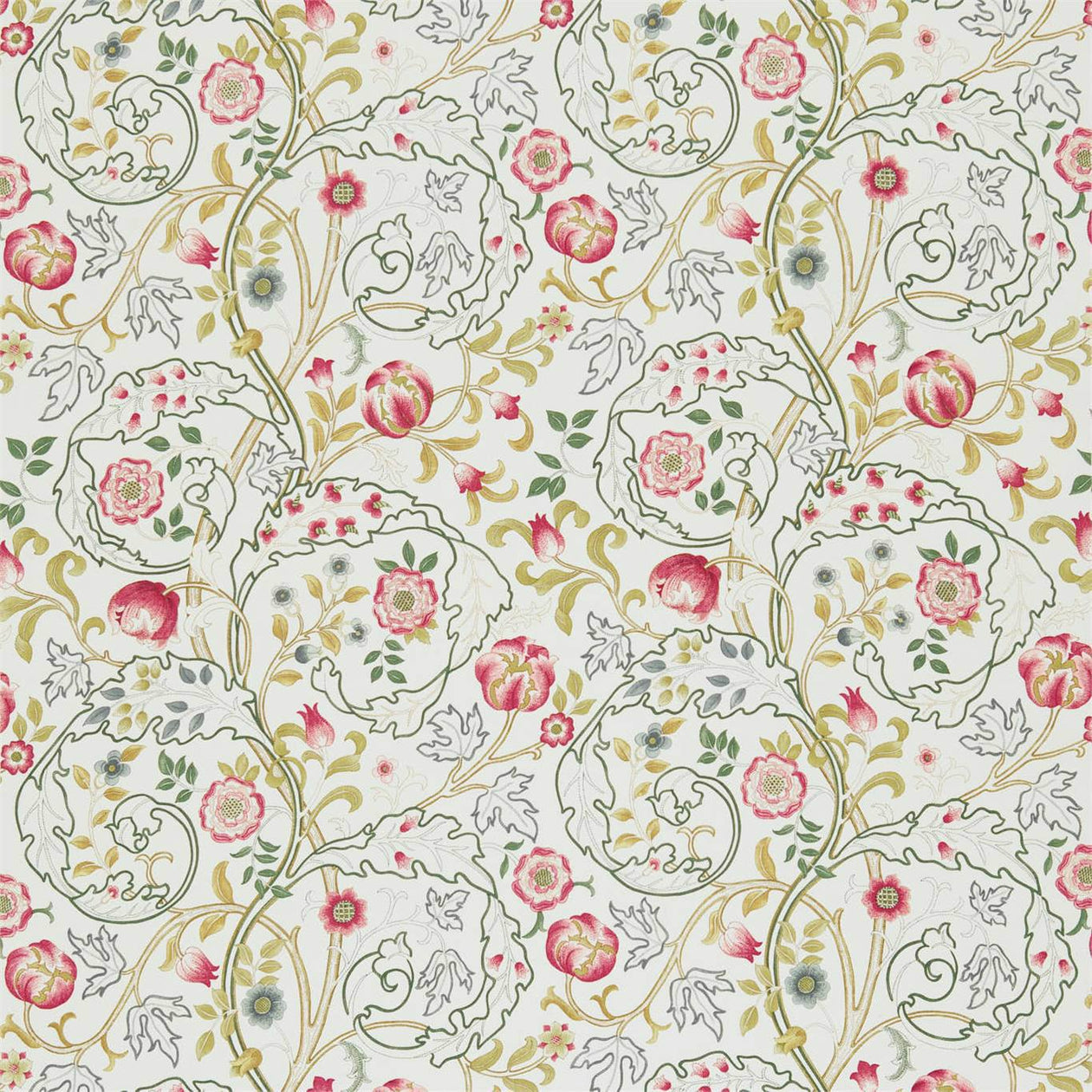 Morris and Co Tyg Mary Isobel Pink Ivory