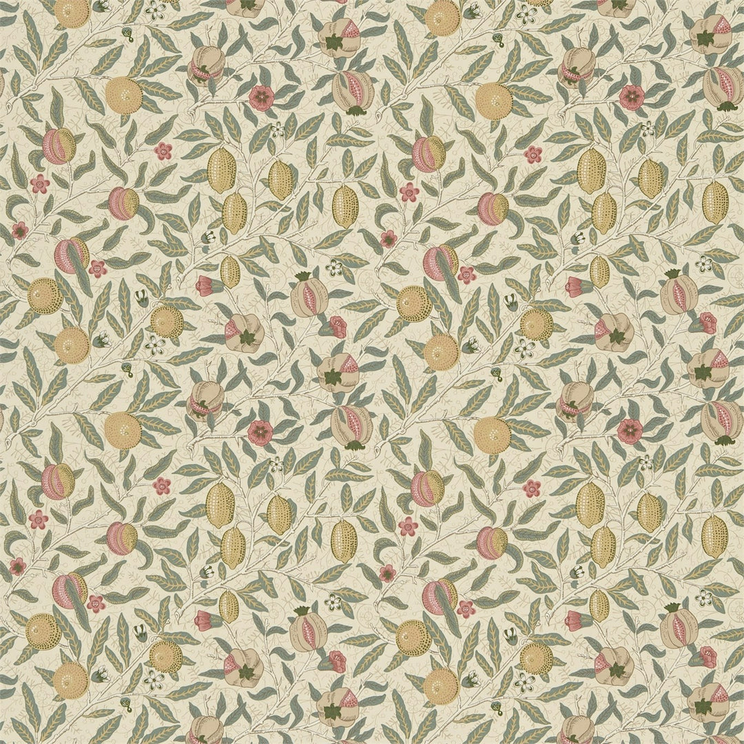 Morris and Co Tyg Fruit Ivory Teal
