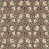 Morris and Co Tyg Pimpernel Aubergine Olive