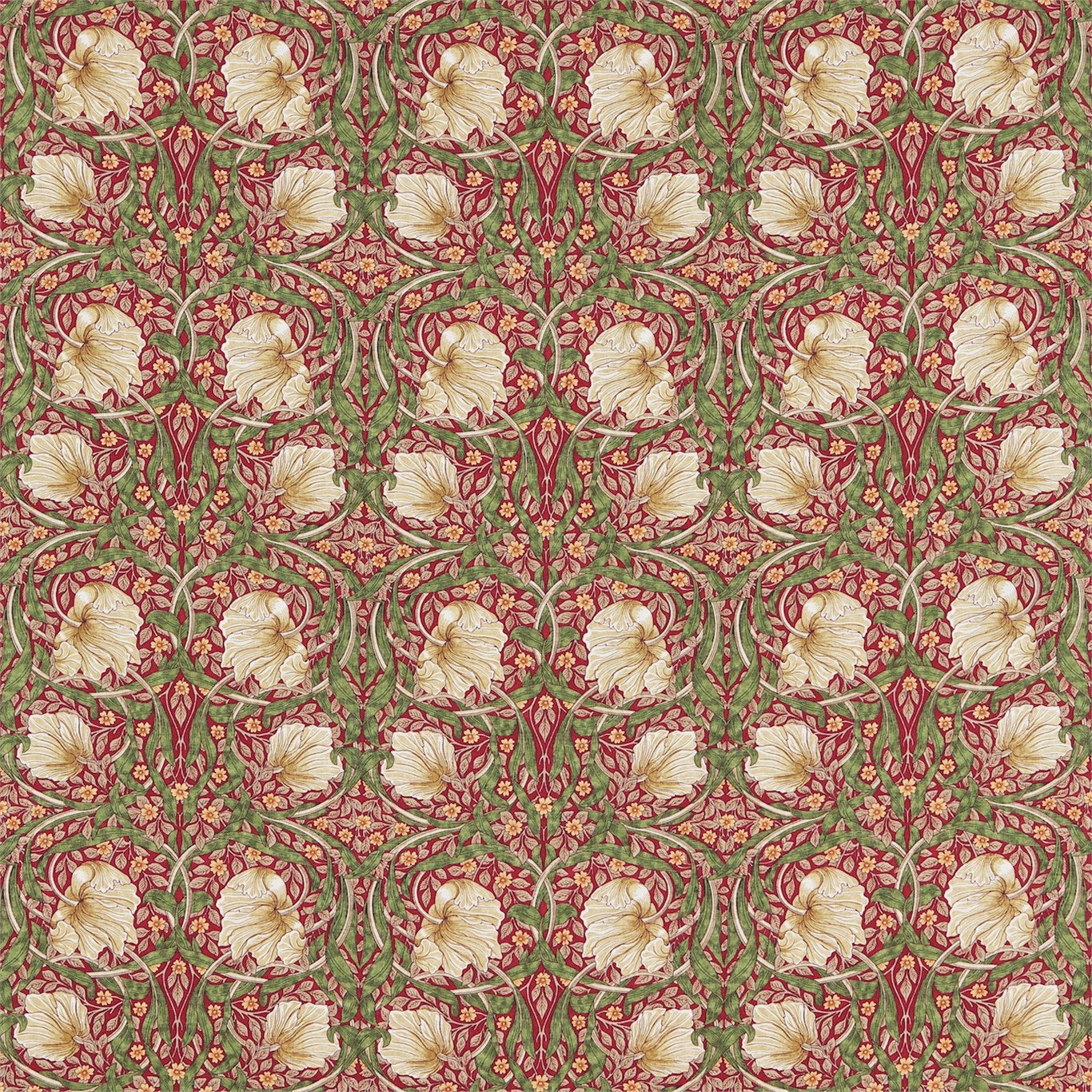 Morris and Co Tyg Pimpernel Red Thyme