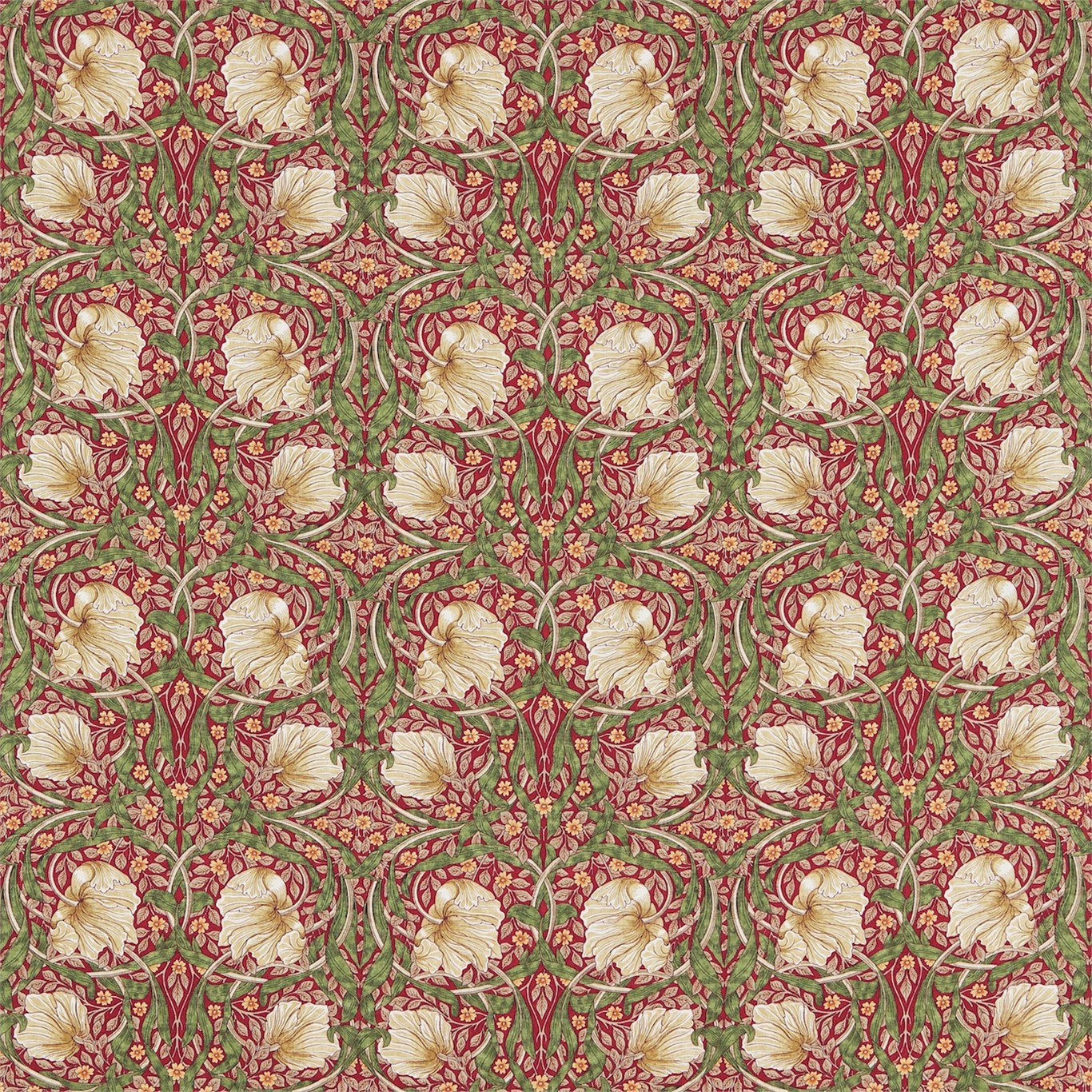 Lade das Bild in den Galerie-Viewer, Morris and Co Tyg Pimpernel Red Thyme
