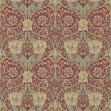 Morris and Co Tapet Honeysuckle & Tulip Red Gold