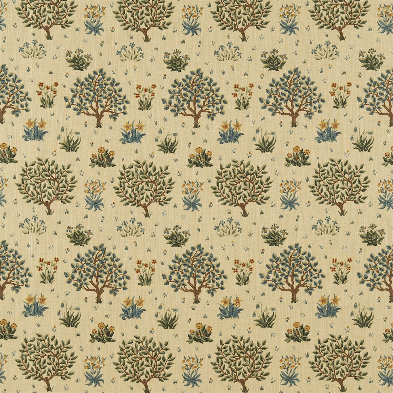 Morris and Co Tyg Orchard Olive Gold