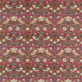 Morris and Co Tyg Strawberry Thief Crimson Slate
