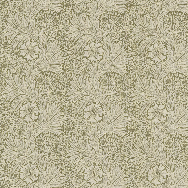 Morris and Co Tyg Marigold Olive Linen