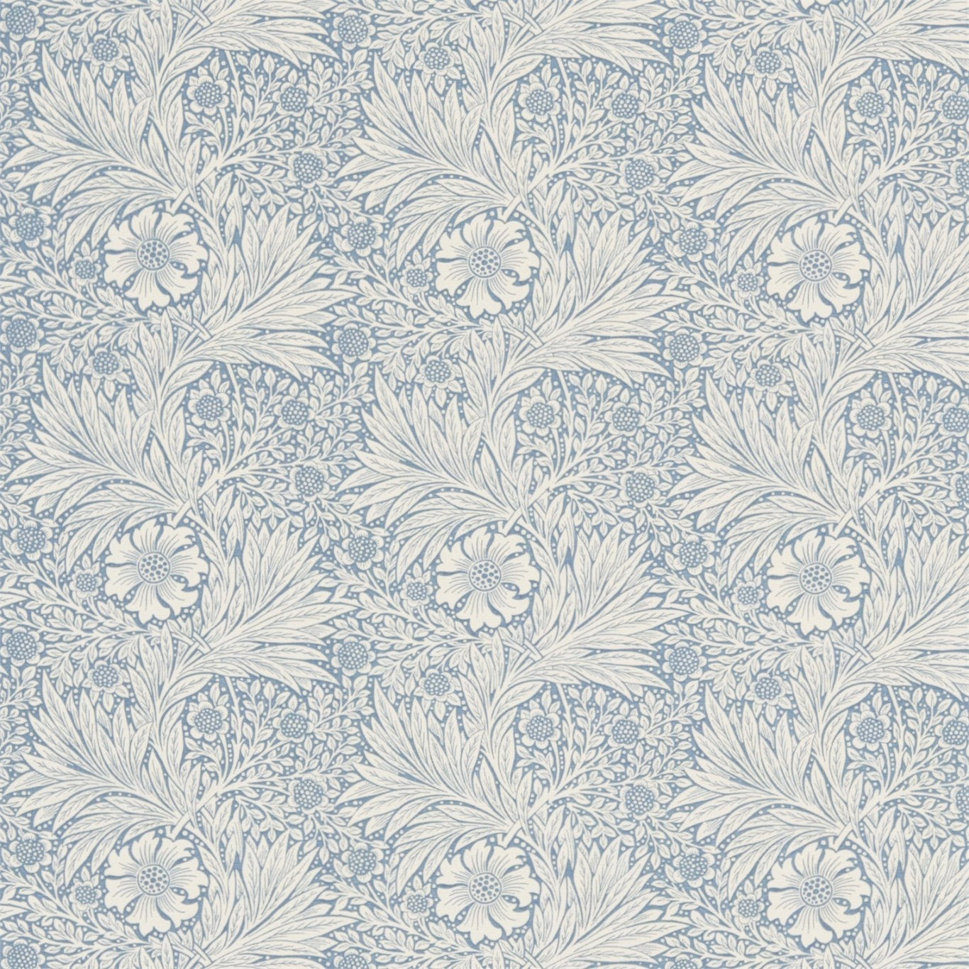 Morris and Co Tyg Marigold China Blue Ivory
