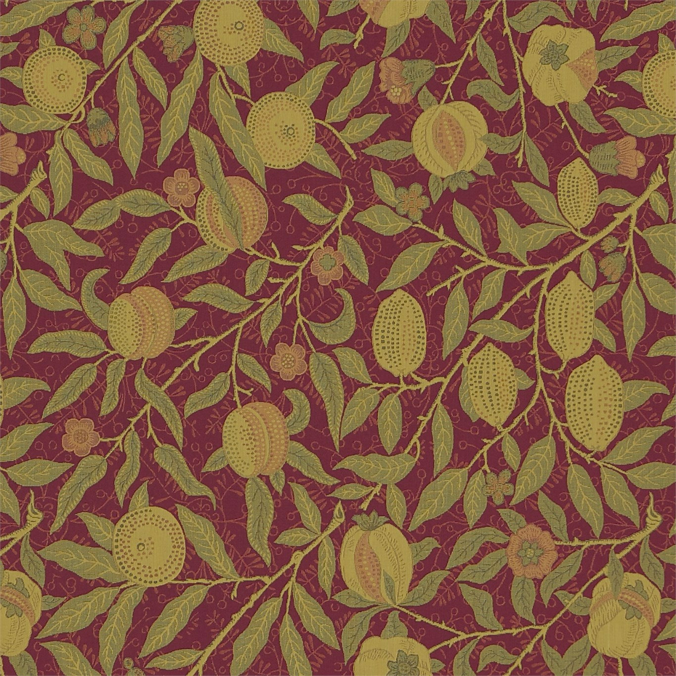 Lataa kuva Galleria-katseluun, Morris and Co Tyg Fruit Crimson Thyme
