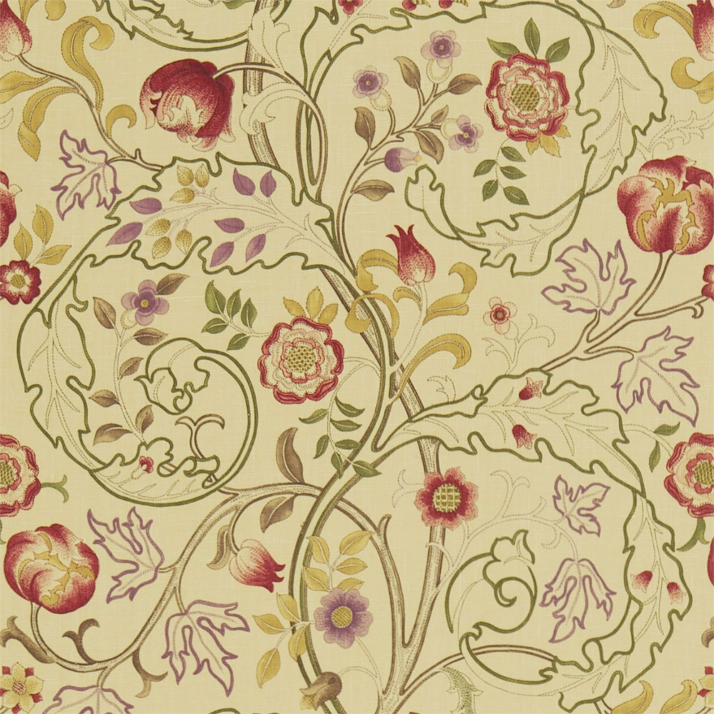 Morris and Co Tyg Mary Isobel Red Gold