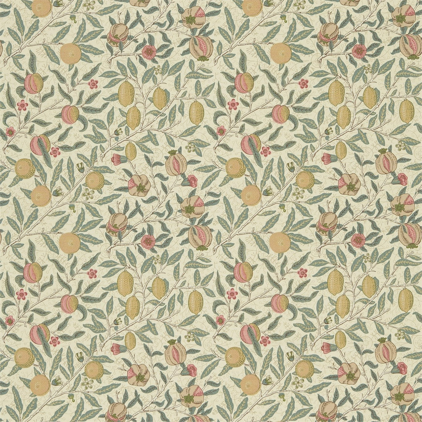 Morris and Co Tyg Fruit Cream Teal