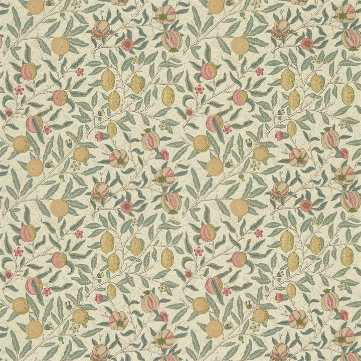 Morris and Co Tyg Fruit Cream Teal