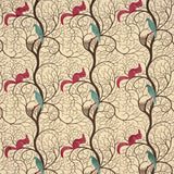 Sanderson Tyg Squirrel and Dove Teal Red