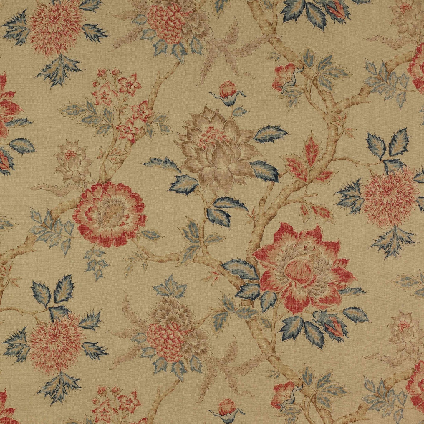 Colefax and Fowler Tyg Darsham Tomato Blue