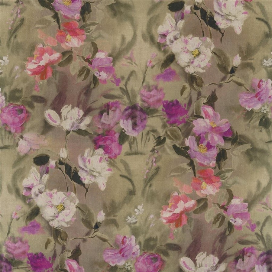 Ladda upp bild till gallerivisning, Designers Guild Tyg Damask Flower Damson
