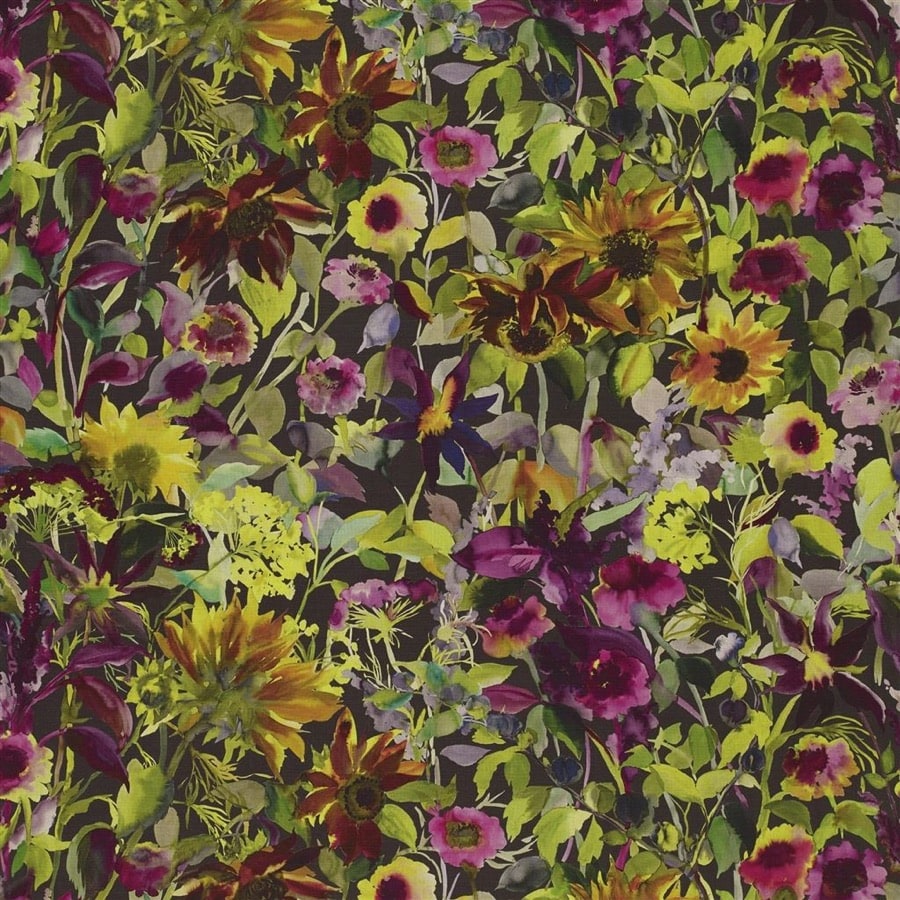 Ladda upp bild till gallerivisning, Designers Guild Tyg Indian Sunflower Graphite
