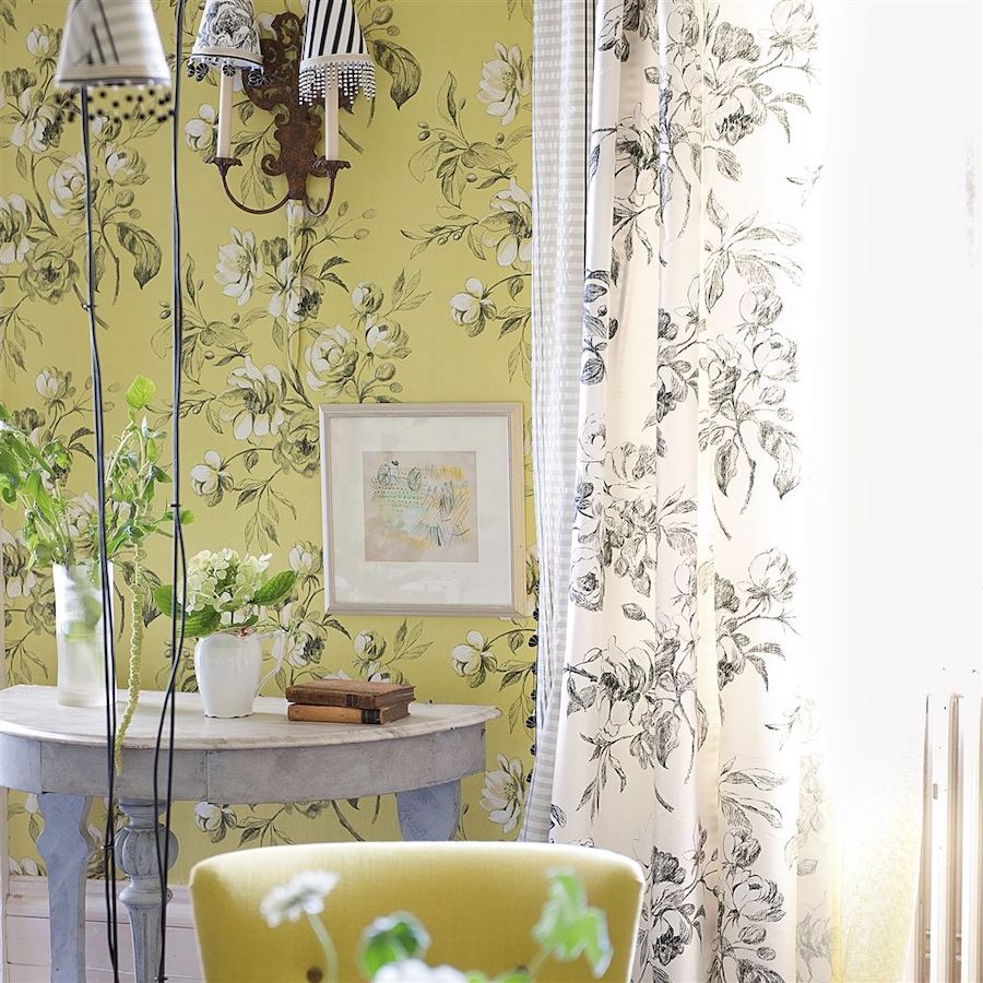 Designers Guild Tapet Watalet Black and White