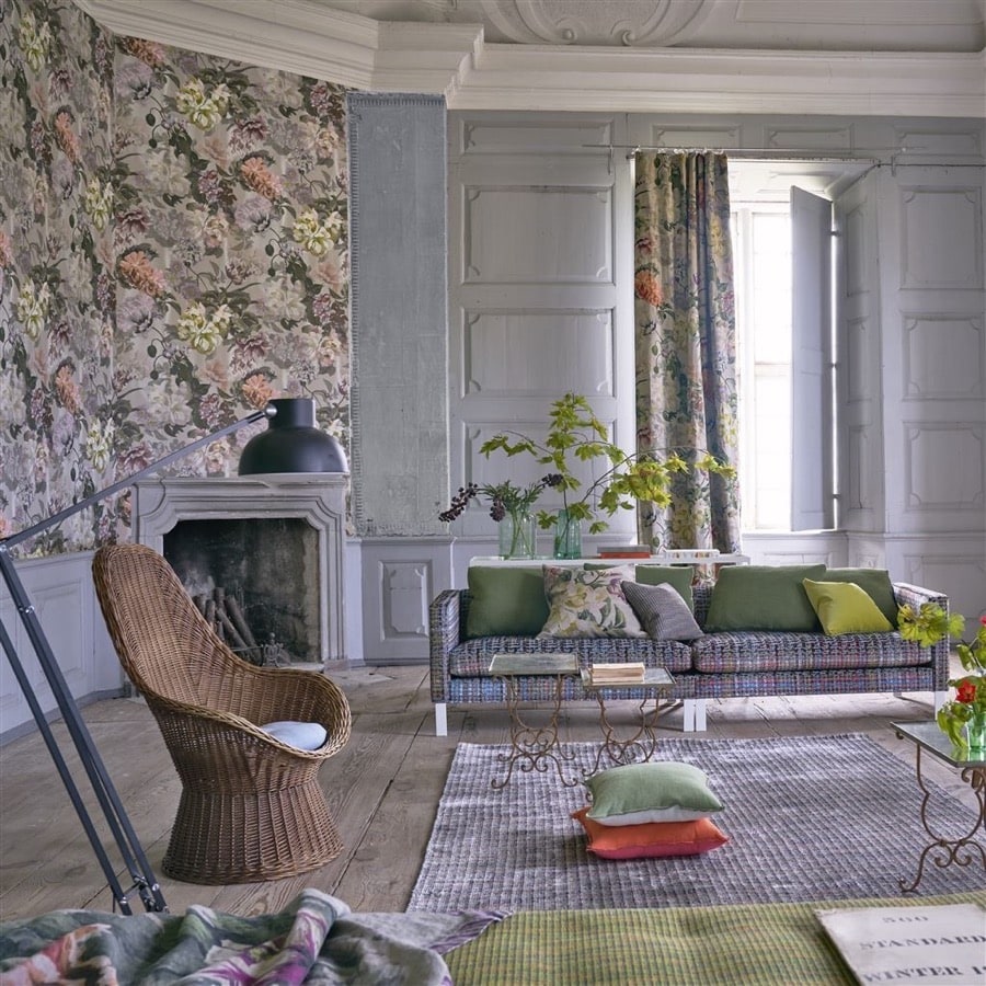 Designers Guild Tapet Delft Flower Grande Sky