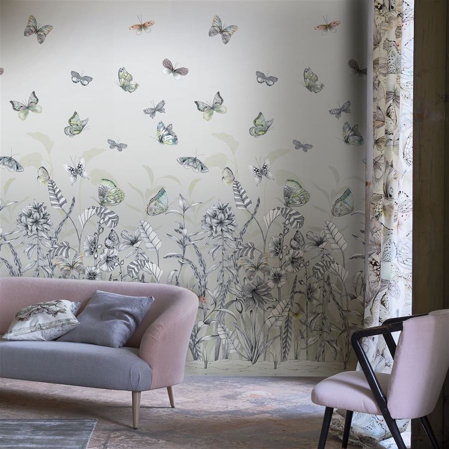 Designers Guild Tapet Papillons Eau De Nil