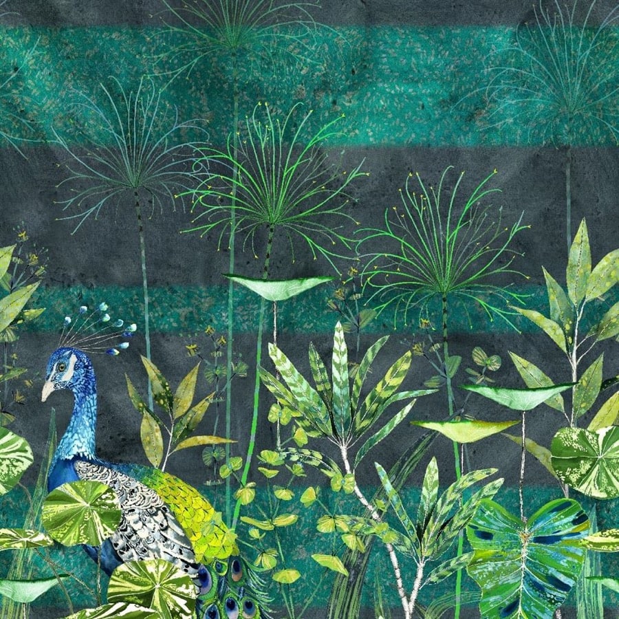 Arjuna Leaf With Peacock Tapet