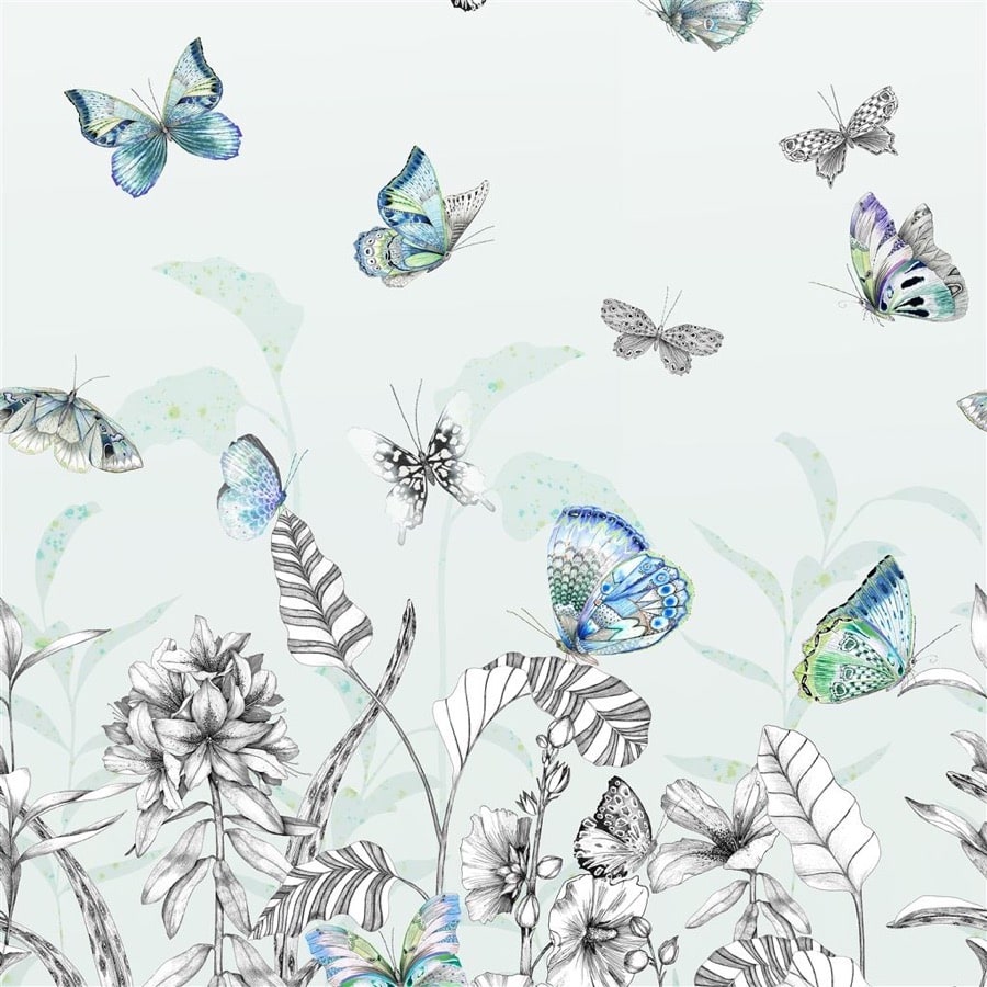 Ladda upp bild till gallerivisning, Designers Guild Tapet Papillons Eau De Nil
