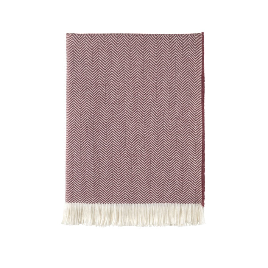 Johnstons Of Elgin Pläd Herringbone Merino Berry