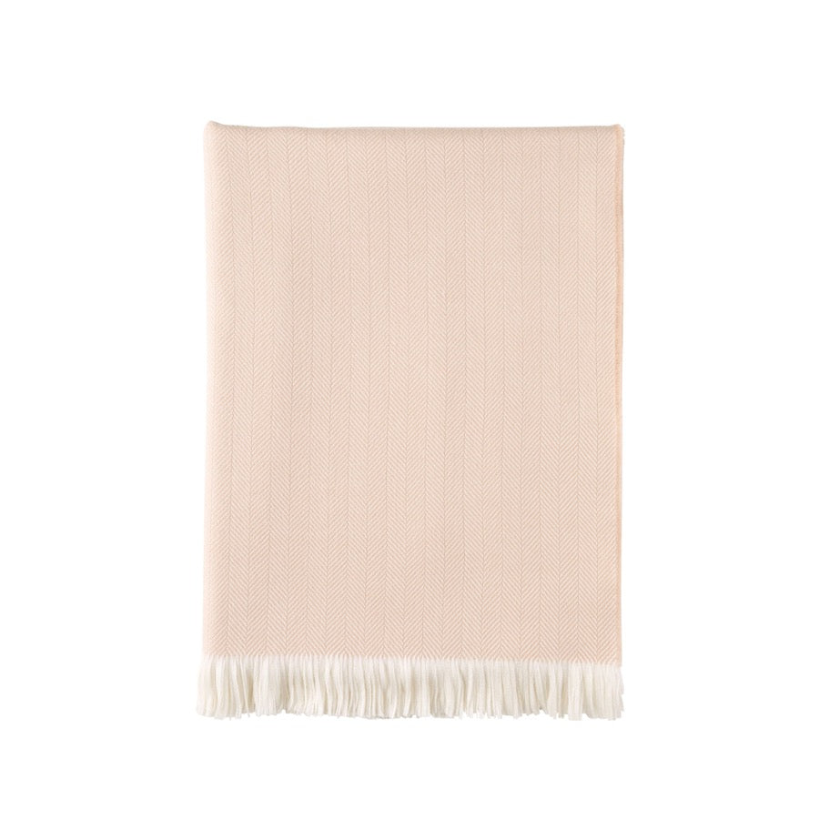 Johnstons Of Elgin Pläd Herringbone Merino Blush