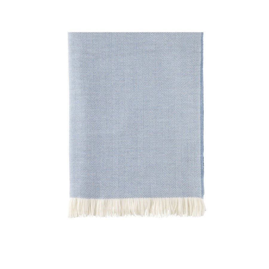 Johnstons Of Elgin Pläd Herringbone Merino Cornflower