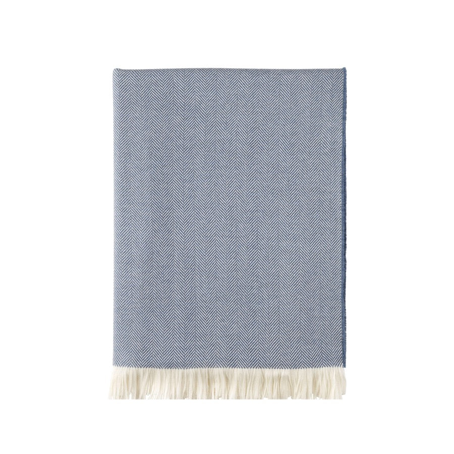 Johnstons Of Elgin Pläd Herringbone Merino Denim