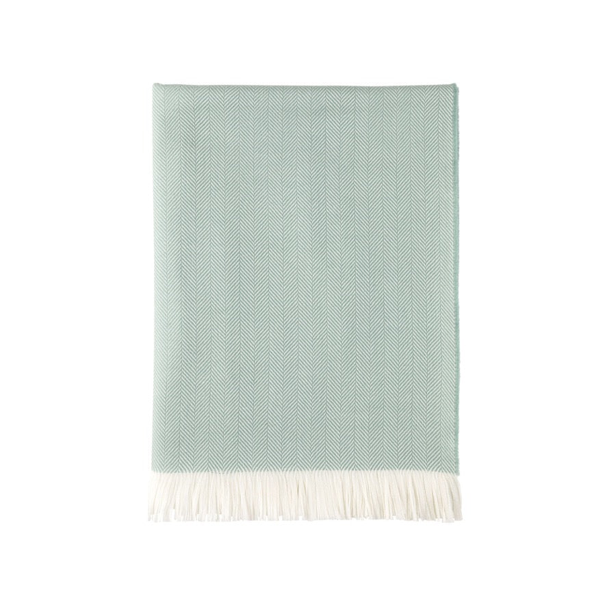 Johnstons Of Elgin Pläd Herringbone Merino Duck Egg