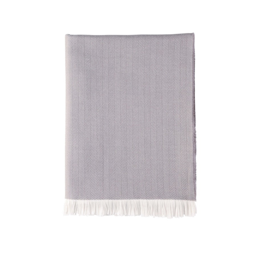 Johnstons Of Elgin Pläd Herringbone Merino Mauve Taupe