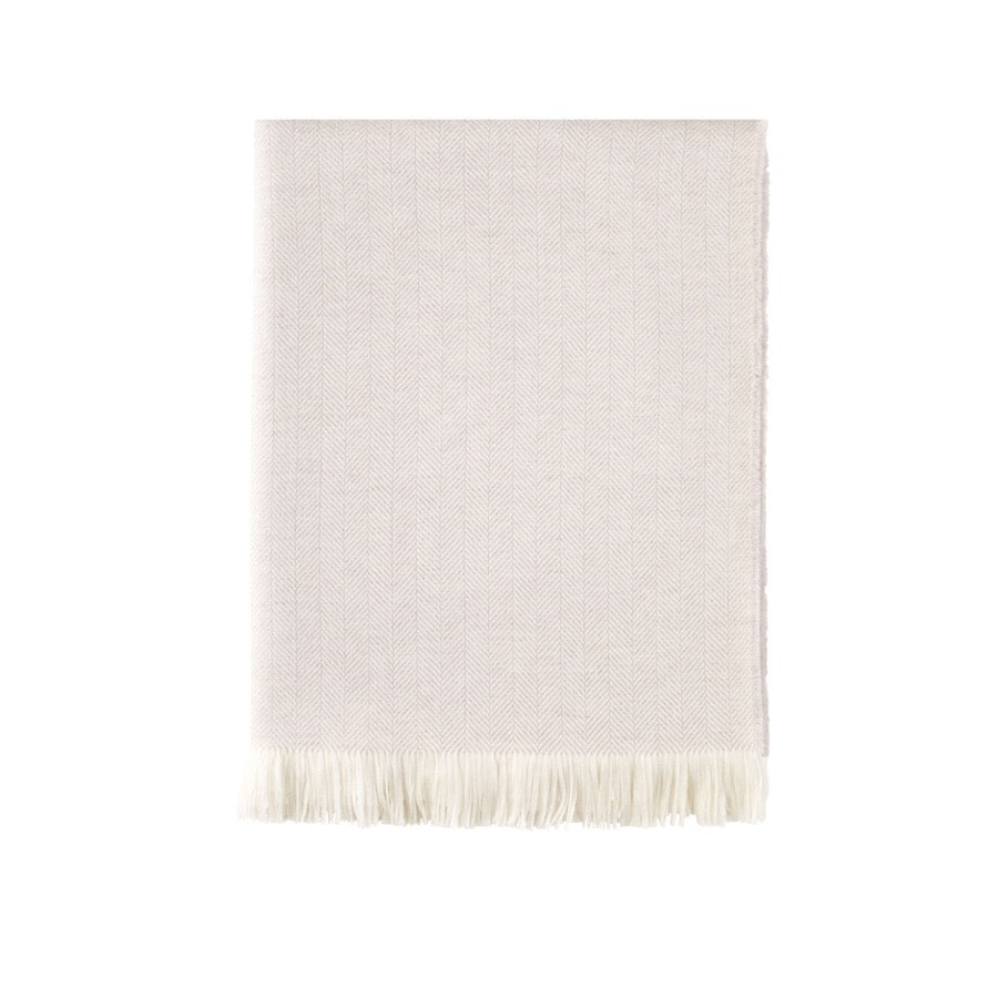 Johnstons Of Elgin Pläd Herringbone Merino Silver Birch