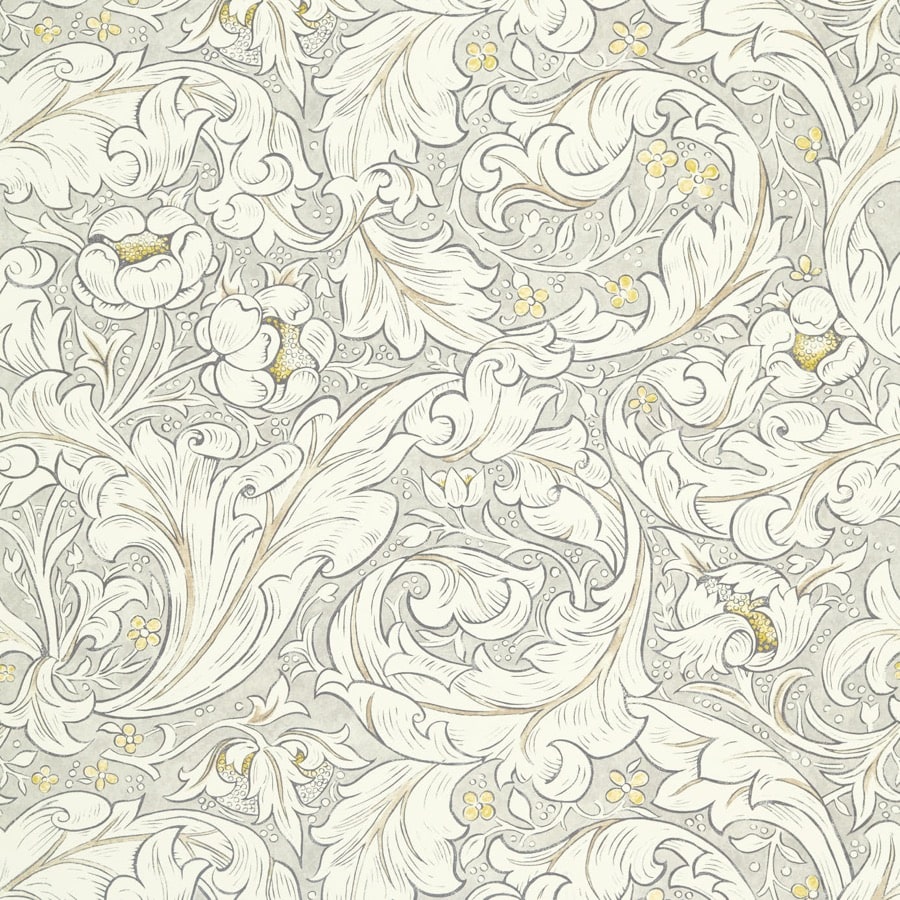 Morris and Co Tyg Pure Bachelors Button Print Horned Poppy Grey