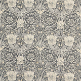 Morris and Co Tyg Pure Honeysuckle & Tulip Print Black Ink