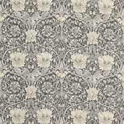 Morris and Co Tyg Pure Honeysuckle & Tulip Print Black Ink