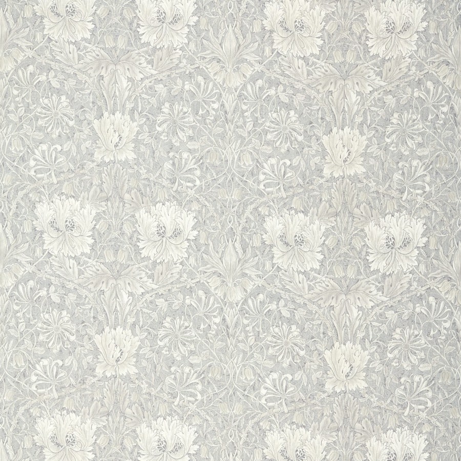 Load image into Gallery viewer, Morris and Co Tyg Pure Honeysuckle &amp; Tulip Print Light Grey Blue

