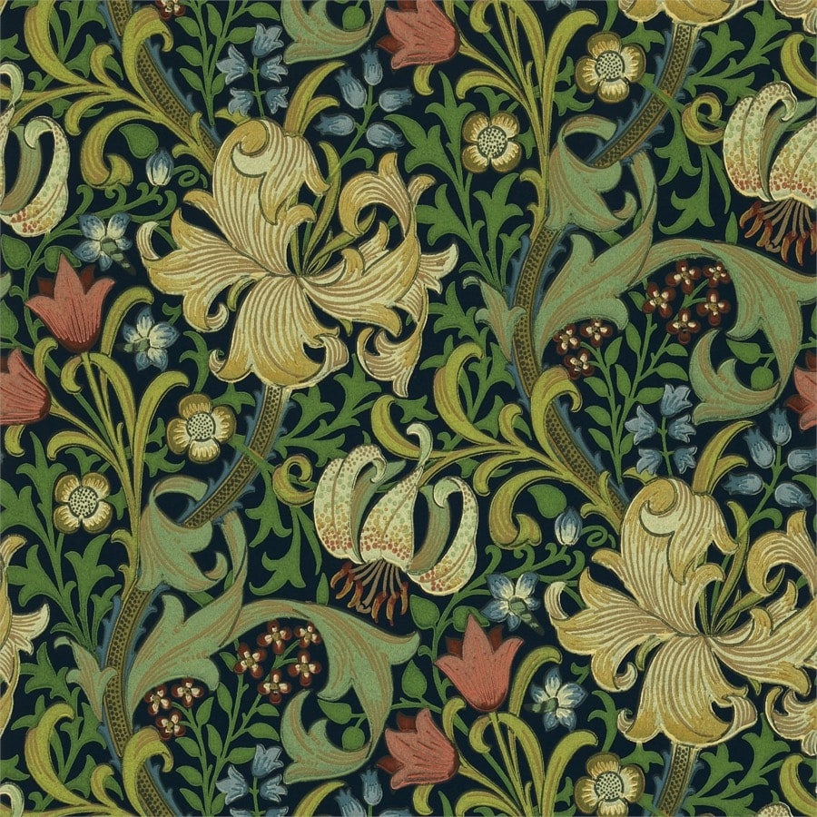 Morris and Co Tapet Golden Lily Indigo