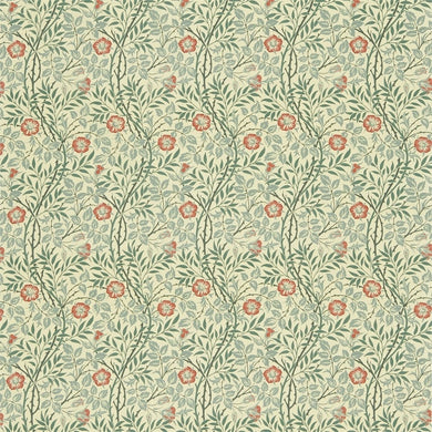 Morris and Co Tyg Sweet Briar Green Coral