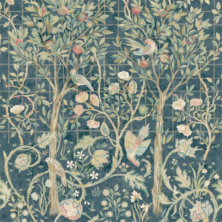 Morris and Co Tapet Melsetter (3M Stocked) Indigo Rose