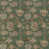 Morris and Co Tyg Theodosia Embroidery Bottle Green