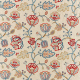 Morris and Co Tyg Theodosia Embroidery Wine Indigo