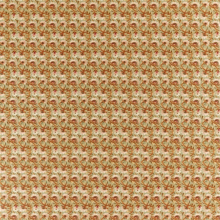 Morris and Co Tyg Wardle Embroidery Olive   Brick