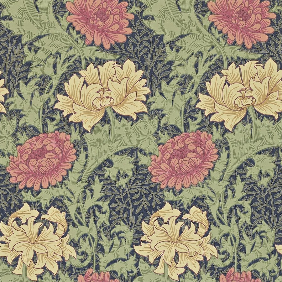 Morris and Co Tapet Chrysanthemum Indigo